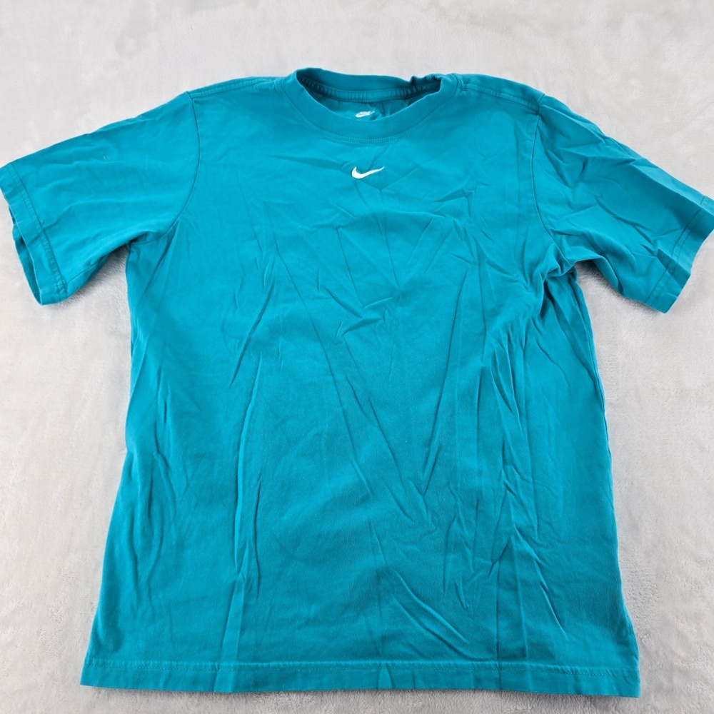 Nike Mens T Shirt XS Teal Blue Loose Fit Cotton Embroidered Swoosh